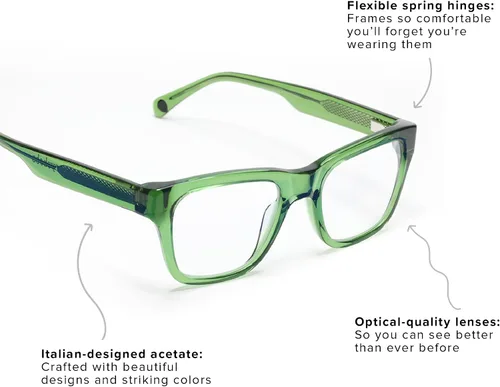 Miniatura 3 de eyebobs - Kvetcher Gafas de lectura prémium para hombres y mujeres Marco cuadrado para caras anchas Disponible en 0.0x - 4.0x Tortuga y frente