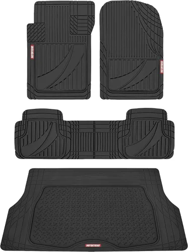 Miniatura 9 de Motor Trend FlexTough™ - Alfombrillas de goma gris para coche de alta resistencia Todo el clima y forro de carga Jumbo para SUV Set completo
