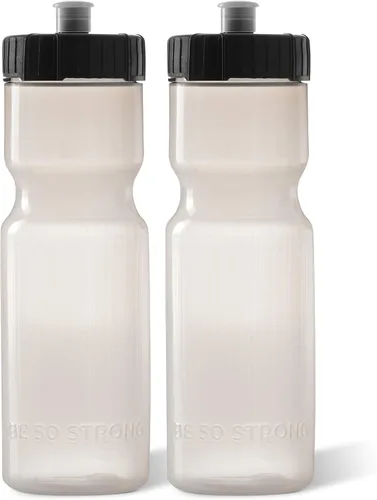 Botellas de agua deportivas 50 Strong – Botellas de plástico reutilizables de 22 oz libres de BPA con tapa de tracción – Fabricadas en EE. UU. –