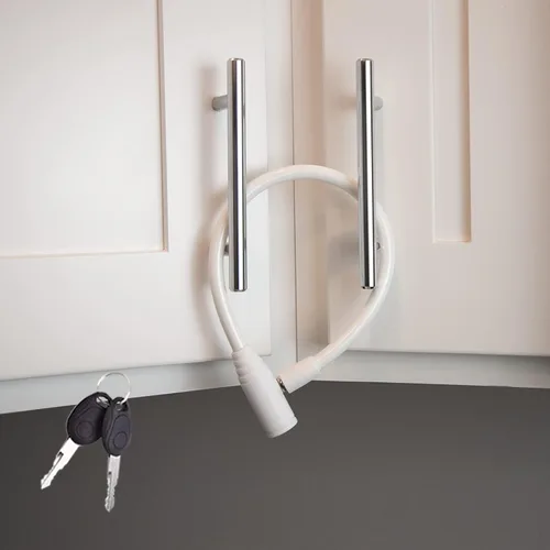 Miniatura 7 de Urban August Cerradura para refrigerador a prueba de niños para niños y adultos, cerradura para puerta francesa, refrigerador y gabinete
