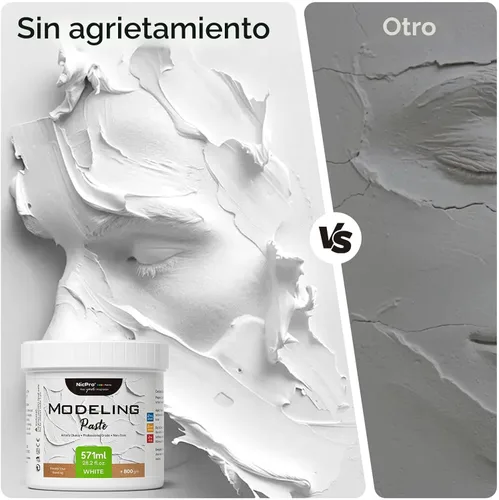 Miniatura 3 de Nicpro Pasta de modelado de 19.3 fl oz / 28.2 oz para pintura acrílica, medio acrílico de alta densidad para arte de textura y grosor, pasta