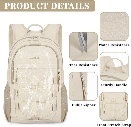 Miniatura 4 de ZOMFELT Mochila de senderismo para mujeres y hombres, mochila plegable ligera de 15 litros para viajes, mochilas de viaje pequeñas resistentes al