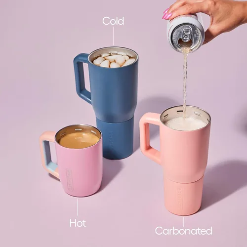 Miniatura 5 de BrüMate Müv – Taza de café térmica de 25 onzas, 100% a prueba de fugas, con asa y tapa, taza de café de acero inoxidable para viaje, taza de café