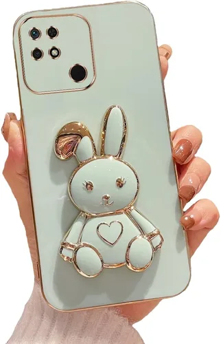 Miniatura 106 de Estuche con soporte de conejo de corazón para Xiaomi Redmi Note 10S, galvanizado suave TPU protector delgado a prueba de golpes con lindo conejito