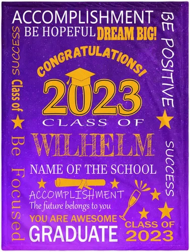 Miniatura 17 de Manta de graduación personalizada, regalos de graduación 2023, clase de graduación de 2023 con nombre de la universidad, manta de regalo