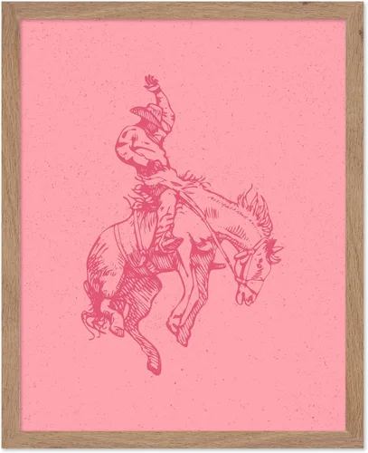 Miniatura 72 de Poster Master Póster de Rodeo marrón – Estampado retro de vaquero sobre caballo – Arte de vaquero – Arte occidental – Arte del salvaje oeste