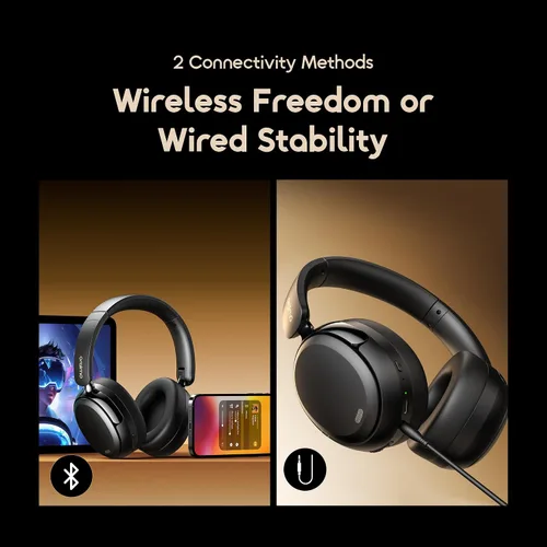 Miniatura 5 de Oraimo Auriculares inalámbricos con cancelación activa de ruido sobre la oreja Bluetooth, tiempo de reproducción de 65 horas, 3 modos