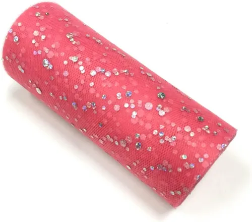 Miniatura 32 de Rollo de tul con lentejuelas con purpurina, decoración de boda, suministros de organza para fiestas de cumpleaños, carrete de tela, vestido tutú