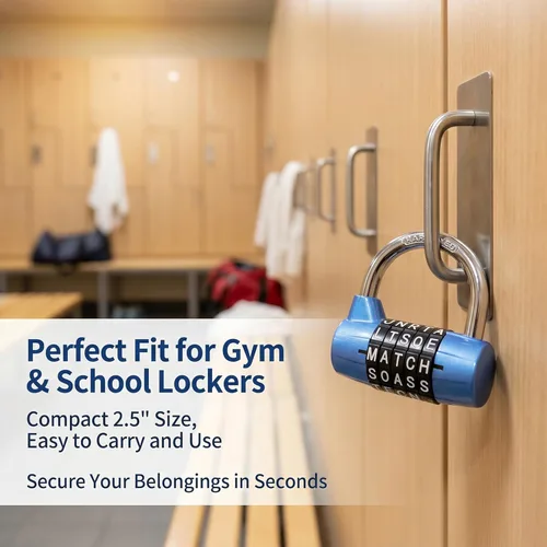 Miniatura 2 de Manija de puerta de armario de almacenamiento de viga extendida grande con cerradura de contraseña, cerradura de gimnasio, candado de combinación