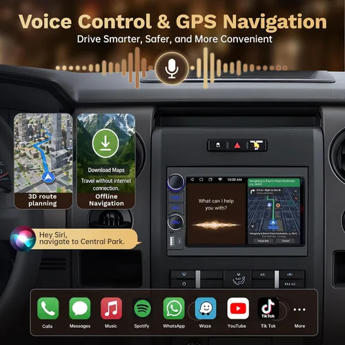 Miniatura 4 de [4Core + 64G ROM] Radio de coche estéreo para Ford F150 2004-2008: unidad principal de pantalla táctil de 7 pulgadas con Carplay inalámbrico Android