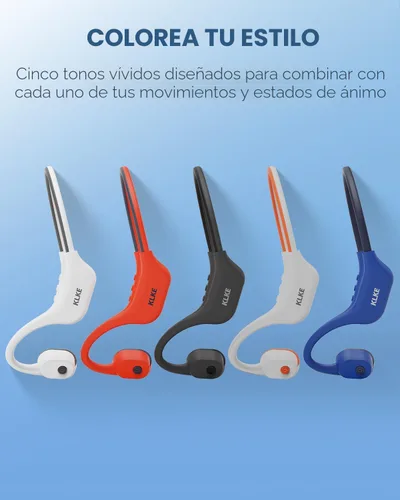 Miniatura 7 de Auriculares de conducción ósea de oído abierto, IP66 impermeable, auriculares con transductor integrado para correr con modo dual, luz de seguridad