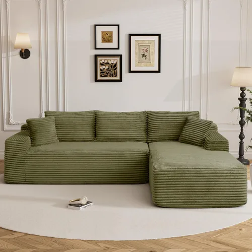 Miniatura 34 de Sofás seccionales de nube deshuesada de 95 pulgadas para sala de estar, cómodo y esponjoso sofá de espuma viscoelástica en forma de L, sofá modular