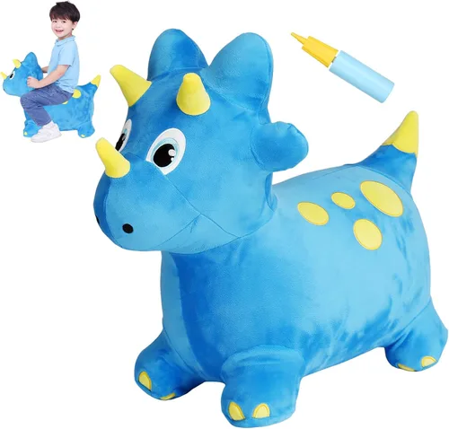 Miniatura 8 de INPANY Caballo Saltarín, Juguetes Panda Brincolín, Animal de Peluche Saltarín para Niños Pequeños, Juguetes de Goma Inflables para Montar, Regalo