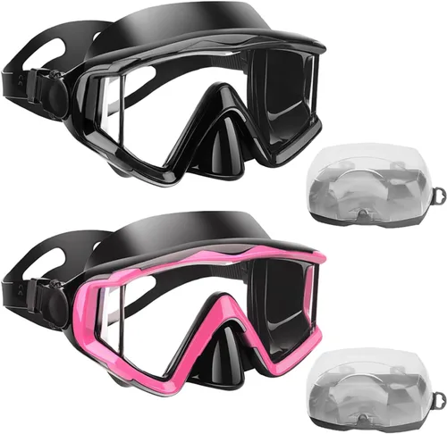 Miniatura 28 de Máscara de buceo Anti-niebla Natación Snorkel máscara adecuada para adultos Buceo Natación Snorkel Gafas Máscaras Lentes negro-azul