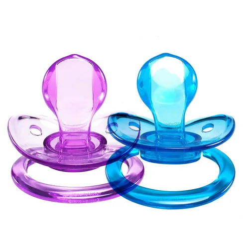 LittleForBig BigShield - Juego de chupetes brillantes para adultos, color azul y morado Azul y púrpura