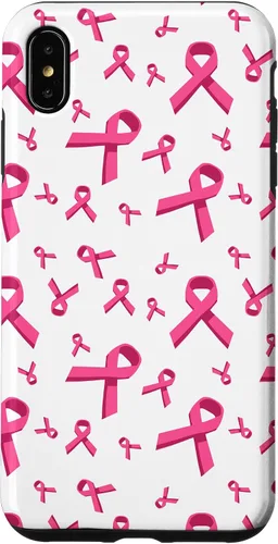 Miniatura 10 de iPhone 13 patrón de cinta rosa concientización del cáncer de mama mujeres caso de apoyo