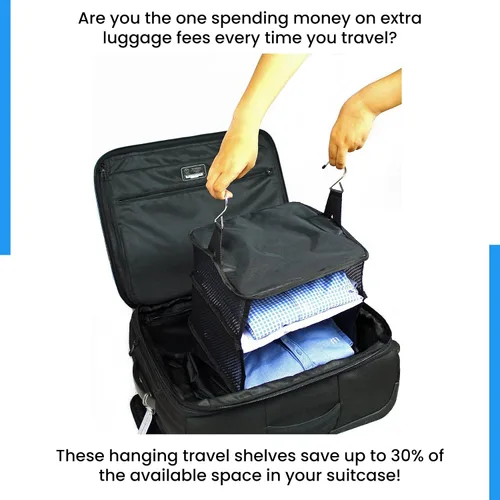 Miniatura 7 de Grand Fusion Housewares Stow-N-Go - Organizador de equipaje y viaje artículos esenciales de viaje cubos de embalaje colgantes con estantes colgantes