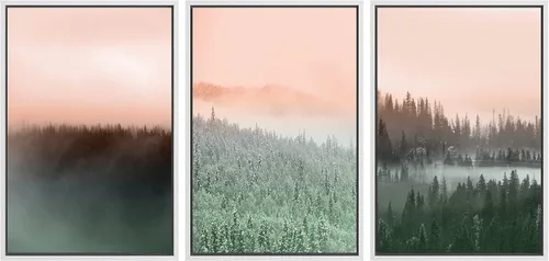 Miniatura 40 de SIGNWIN Lienzo enmarcado para pared, juego de arte dramático de cielo tormentoso, ilustraciones de paisaje nuboso Moody, arte moderno decorativo