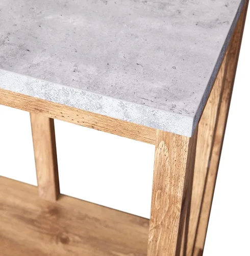 Miniatura 6 de Flash Furniture Charlotte Farmhouse - Mesa consola de 2 niveles, marco de madera de ingeniería con acabado de roble cálido, mesa con acabado