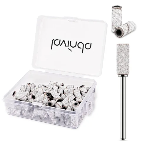 Miniatura 10 de Lavinda Brocas para taladro de uñas de 3/32 pulgadas de fácil remoción para bandas de lijado, mandril pequeño profesional de acero inoxidable de 3.1