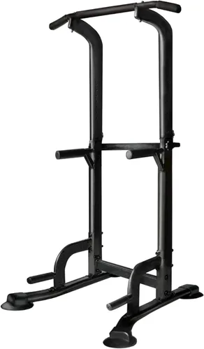 Miniatura 12 de BARWING Estación de barra para dominadas, torre de potencia, estación de fondos con respaldo 3D, soporte rack de entrenamiento de fuerza