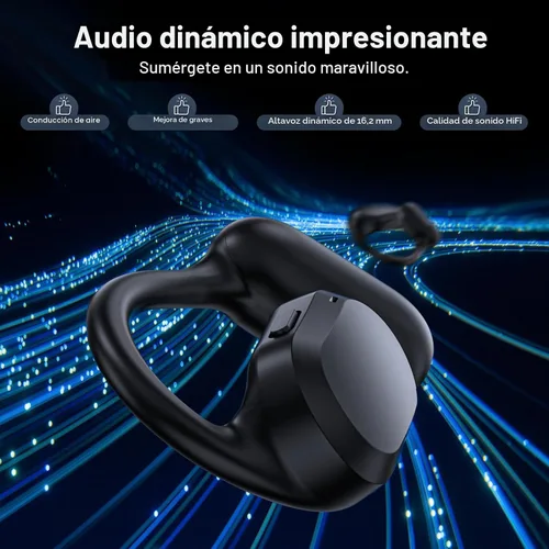 Miniatura 3 de Auriculares de oreja abierta, IPX7 impermeables, Bluetooth 5.3 True Wireless Sports Over Ear Auriculares con ganchos para los oídos, micrófono