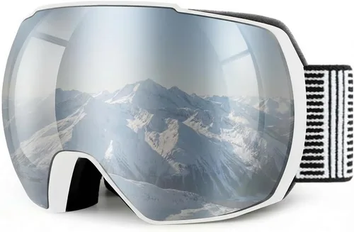 Miniatura 16 de OULAIQI Gafas de esquí de nieve, protección OTG UV400, anti niebla, esquí, patinaje, snowboard, gafas de snowboard para hombres, mujeres y jóvenes