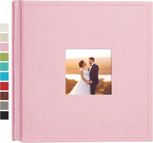 Miniatura 36 de potricher Álbum de fotos pequeño de 4 x 6 pulgadas, 200 fotos, cubierta de cuero, libro de fotos con 200 bolsillos horizontales para familia, boda