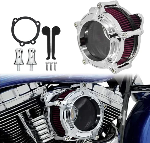 Miniatura 21 de Filtro de aire CNC para motocicleta Filtro de aire Limpiador de sistema de admisión (D-Para M8 Touring 17-23, Softail 18-24)