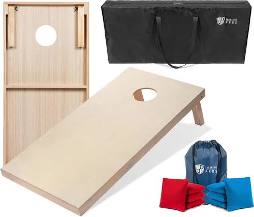 Miniatura 32 de Tailgating Pros Tablas para juego de cornhole - 4 x 2 pies y 3 x 2 pies. Juego de cornhole con estuche de transporte y juego de 8 bolsas de maíz