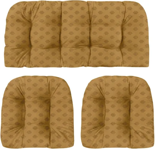 Miniatura 37 de RSH DECOR: Sunbrella 3-Piece Tufted Wicker Cushion Set 44" x 22" & 22" x 22" Outdoor Loveseat & U-Shaped Seat Cushions Crafted with