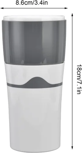 Miniatura 6 de Cafetera portátil, máquina de una sola porción, prevención de fugas laterales de 360 grados, goteo manual para viajes, camping, oficina, uso Gris