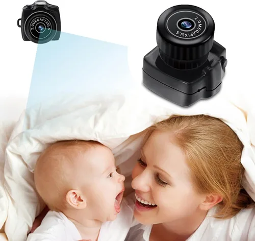 Miniatura 2 de Rosvola Cámara de acción pequeña, batería recargable para cámara de video HD de 200,000 píxeles con cable de datos para vlogging de fotos en vivo
