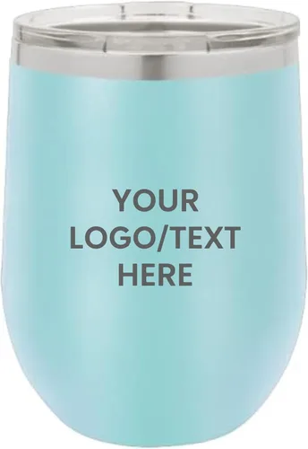 Miniatura 22 de Vaso personalizado de 12 onzas, vino sin tallo con tapa, tu logotipo grabado en Estados Unidos, tazas personalizadas de acero inoxidable