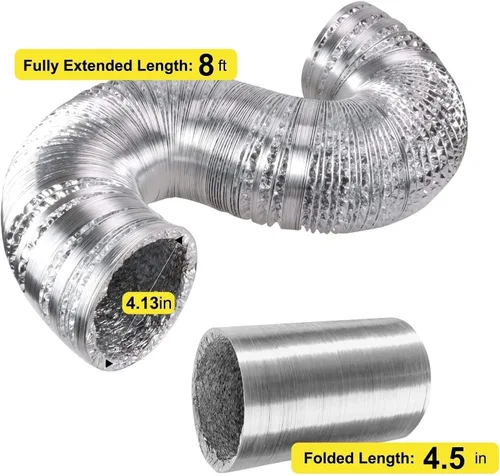 Miniatura 6 de iPower Ventilador de escape en línea de 4 pulgadas 195 CFM, filtro de carbono de aire con gancho, conducto flexible de 8 pies, colgador de cuerda