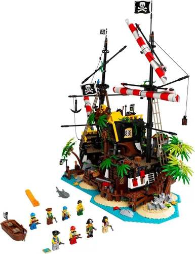 LEGO Ideas Pirates of Barracuda Bay 21322 Kit de construcción, modelo de naufragio pirata con figuras de acción pirata para jugar y exhibir, hace un