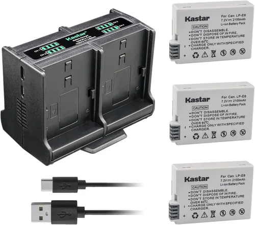 Miniatura 7 de Kastar Cargador de batería cuádruple compatible con Canon EOS Rebel T2i, EOS Rebel T3i, EOS Rebel T4i, EOS Rebel T5i, EOS 550D, EOS 600D, EOS 650D