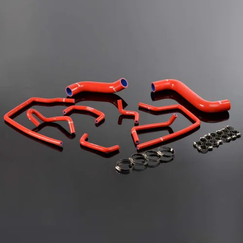 Miniatura 13 de PIT66 Kit de manguera de radiador de silicona, compatible con Impreza WRX GDA/GGA STi GDB/GGB EJ20 2002-2007 negro con abrazaderas