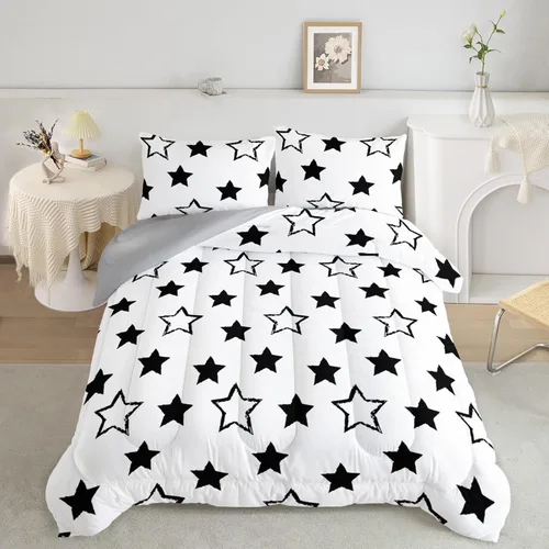 Miniatura 25 de Axolotl - Juego de ropa de cama para niños con diseño de gatos de dibujos animados tamaño individual, juego de edredón con líneas degradadas y lindo