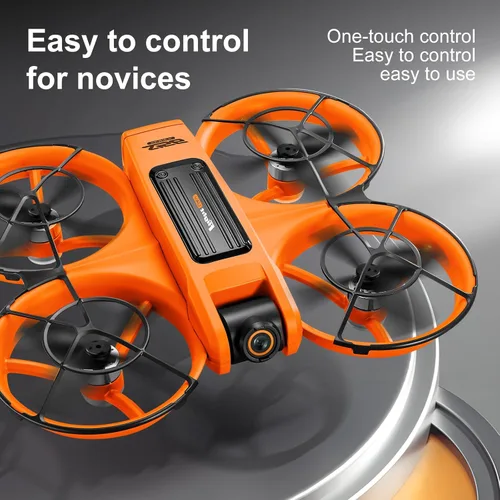 Miniatura 3 de Drone con pantalla grande de control remoto (12.5 cm), mini avión con cámaras duales, 2 baterías, giros de 360°, protección completa de hélice