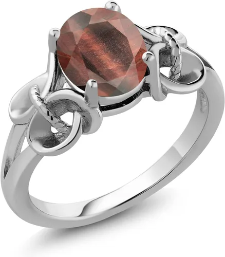 Miniatura 59 de Gem Stone King Anillo de compromiso ovalado con piedra natal para mujer, plata de ley 925, ovalado de 0.354 x 0.276 in, anillo de compromiso