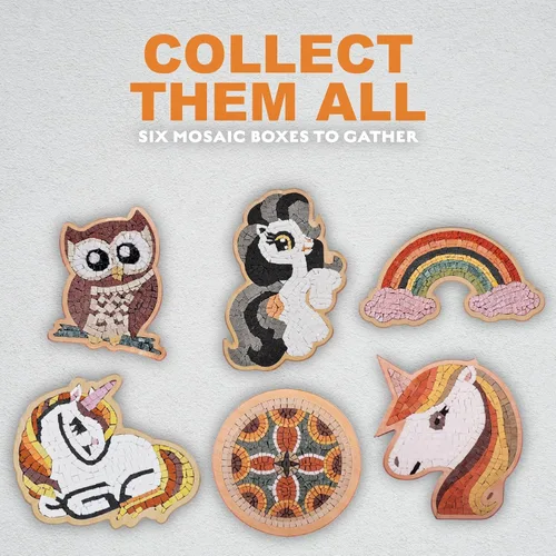Miniatura 4 de Continuum Games Caja de mosaico de piedra natural para artes y manualidades, rompecabezas de fotos, kit de manualidades para adultos y niños, poni