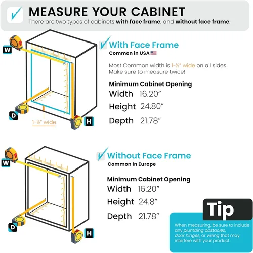 Miniatura 2 de Home Zone Living Bote de basura de cocina doble extraíble de 15 galones para reciclaje y basura, diseño debajo del fregadero en el gabinete