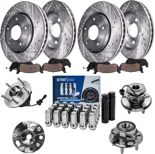 Miniatura 58 de Detroit Axle - 4 rotores de freno para Chevrolet Cruze Volt Orlando Verano, rotores de freno de disco perforados y ranurados de repuesto : rotor