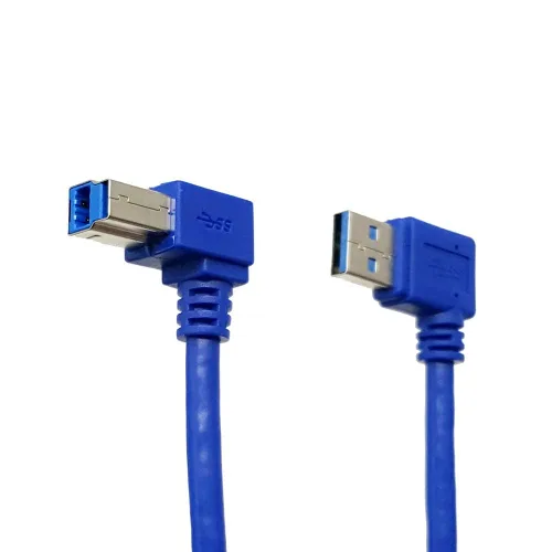 Miniatura 2 de Seadream Cable de impresora USB 3.0 en ángulo; paquete de 2 cables de 1 pie/11.8 in SuperSpeed USB 3.0 A macho de 90 grados en ángulo recto a USB