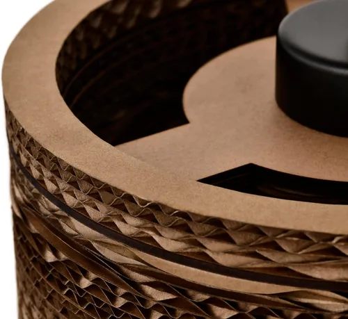 Miniatura 3 de Edvivi Lámpara colgante con pantalla cilíndrica de papel de estilo nórdico, 1 lámpara de araña de cartón marrón natural de 7.75 pulgadas