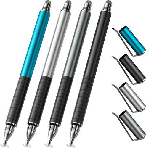 Miniatura 7 de Lápiz capacitivo (4 unidades), bolígrafos de estilista universales 2 en 1, serie de precisión, pantalla táctil de disco de punta fina