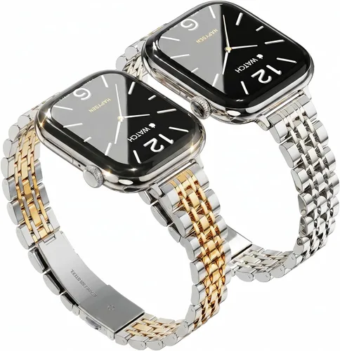 Miniatura 14 de Slim Metal Band Compatible with Apple Watch Bands for Women, Series 11/10/9/8/7/6/5/4/3/2/1/SE, 46/42mm (S11/10), 45/44/42mm, 41/40/38mm Stainless