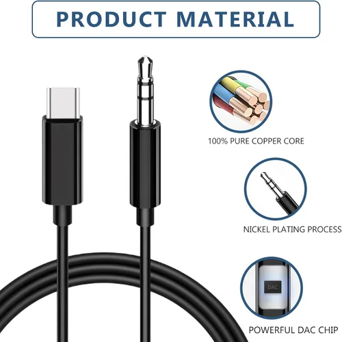Miniatura 4 de Cable auxiliar para iPhone (certificado MFi de Apple), cable de audio Lightning a 1/8 pulgadas, 3.3 pies, adaptador de conector de auriculares