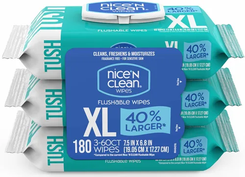 Nice 'N CLEAN Toallitas desechables extra grandes | Toallitas 40% más grandes | Toallitas húmedas XL para adultos de 6.8 x 7.5 pulgadas sin perfume